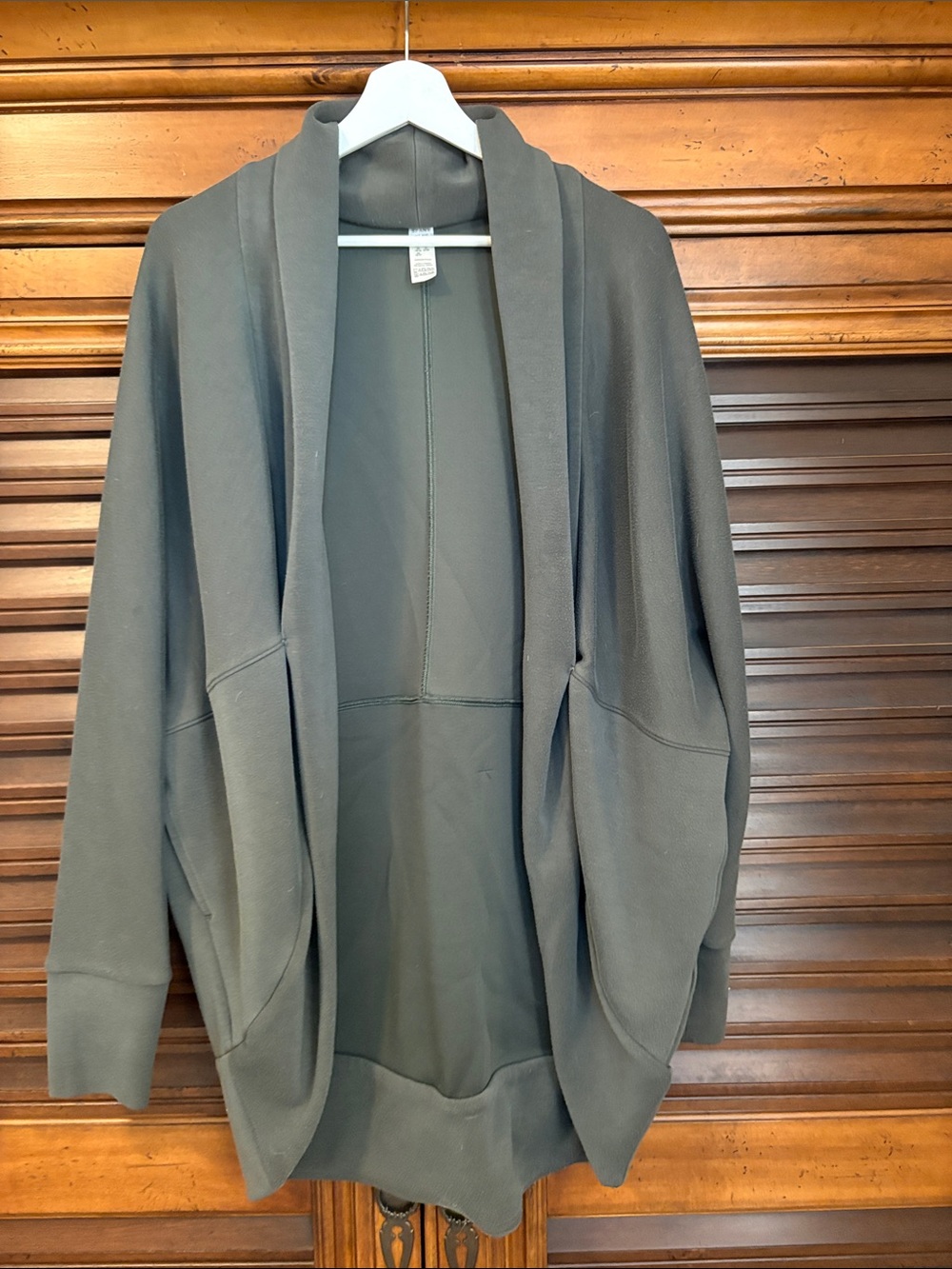 SPANX Green Gray Air Essentials Open-Front Draped Cardigan M/L